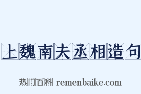 上魏南夫丞相造句是什么意思的图片